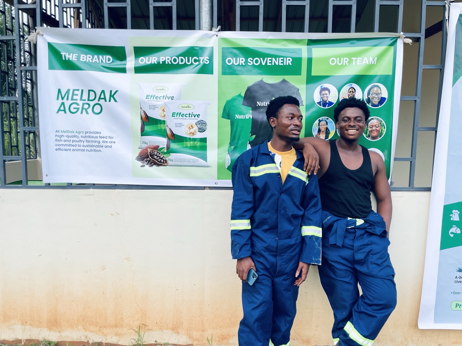 MelDAK Agro brand banner featuring the NutriPlus cocoa-pod livestock feed